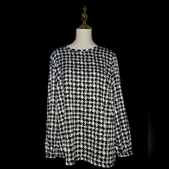 Pendleton Wool Mills Houndstooth blouse size 18W - Picture 1 of 4